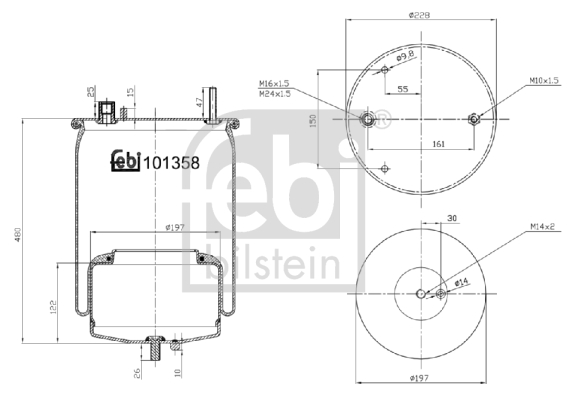 Burduf, suspensie pneumatica 101358 FEBI BILSTEIN