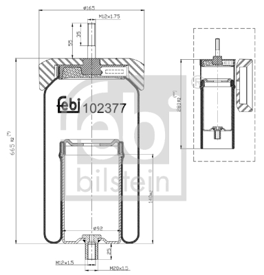 Burduf, suspensie pneumatica 102377 FEBI BILSTEIN