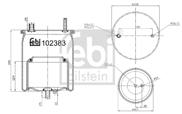 Burduf, suspensie pneumatica 102383 FEBI BILSTEIN