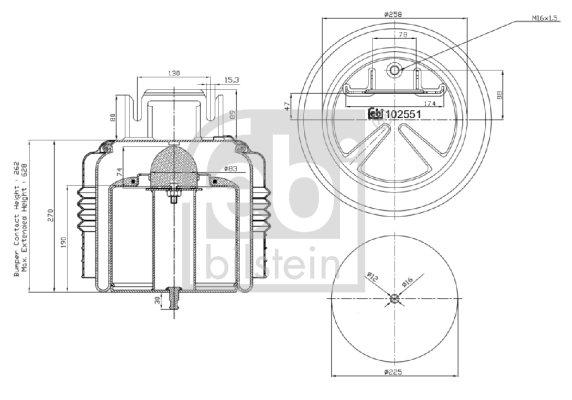 Burduf, suspensie pneumatica 102551 FEBI BILSTEIN