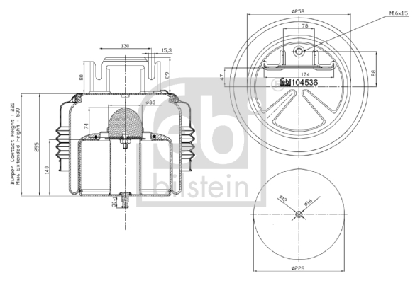 Burduf, suspensie pneumatica 104536 FEBI BILSTEIN