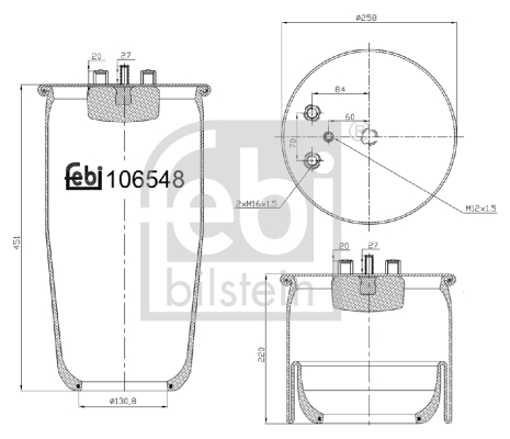 Burduf, suspensie pneumatica 106548 FEBI BILSTEIN