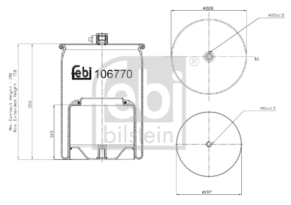 Burduf, suspensie pneumatica 106770 FEBI BILSTEIN