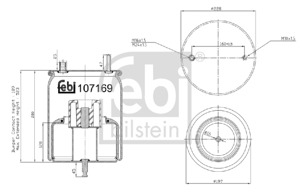 Burduf, suspensie pneumatica 107169 FEBI BILSTEIN