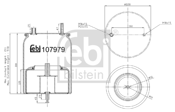 Burduf, suspensie pneumatica 107979 FEBI BILSTEIN