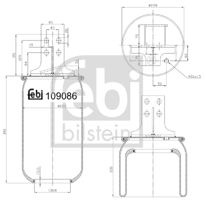 Burduf, suspensie pneumatica 109086 FEBI BILSTEIN