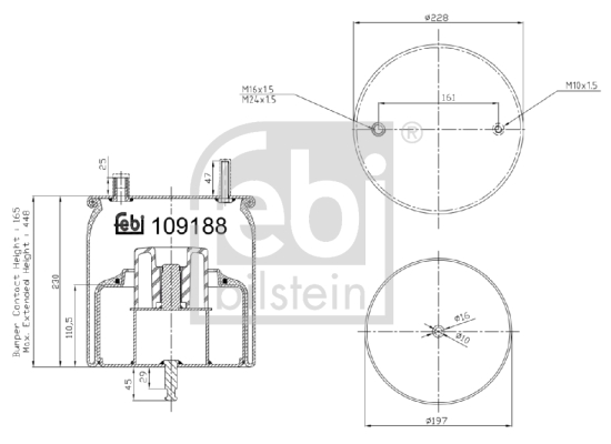 Burduf, suspensie pneumatica 109188 FEBI BILSTEIN