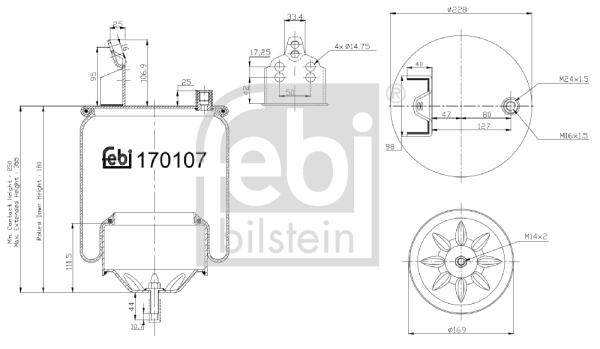 Burduf, suspensie pneumatica 170107 FEBI BILSTEIN