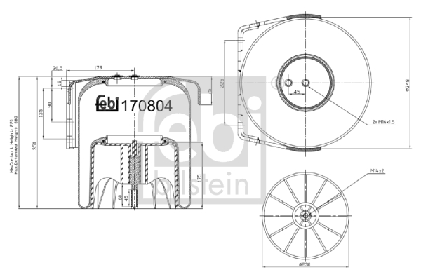 Burduf, suspensie pneumatica 170804 FEBI BILSTEIN