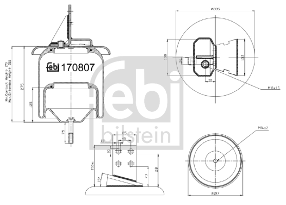 Burduf, suspensie pneumatica 170807 FEBI BILSTEIN