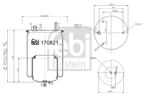 Burduf, suspensie pneumatica 170821 FEBI BILSTEIN