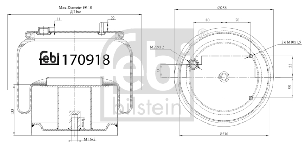 Burduf, suspensie pneumatica 170918 FEBI BILSTEIN