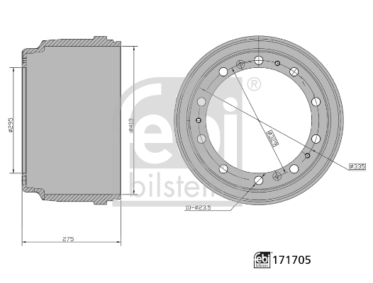 Tambur frana 171705 FEBI BILSTEIN