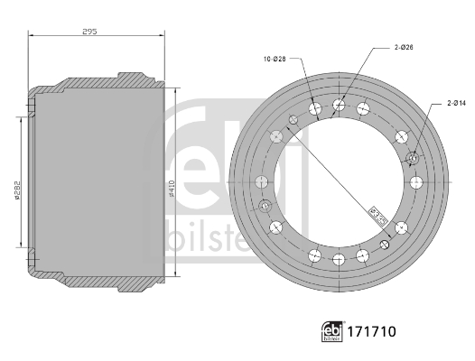 Tambur frana 171710 FEBI BILSTEIN