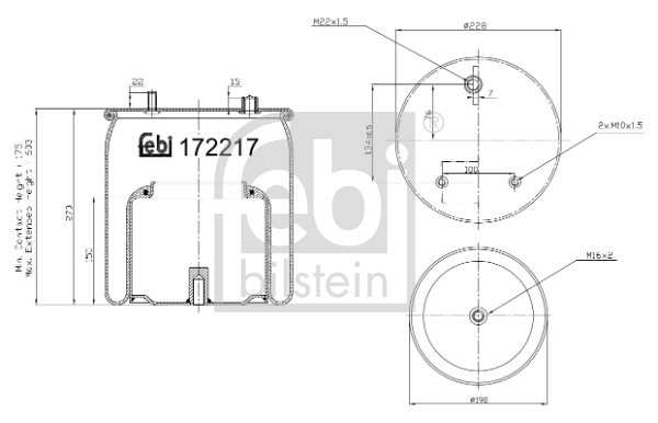 Burduf, suspensie pneumatica 172217 FEBI BILSTEIN