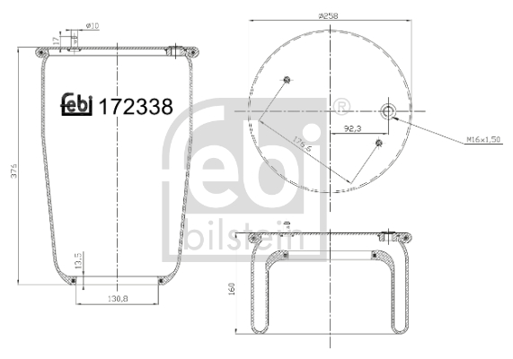 Burduf, suspensie pneumatica 172338 FEBI BILSTEIN