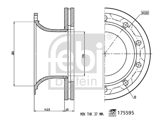 Disc frana 175595 FEBI BILSTEIN