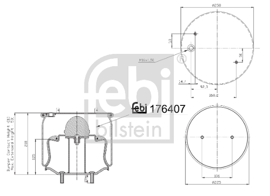 Burduf, suspensie pneumatica 176407 FEBI BILSTEIN