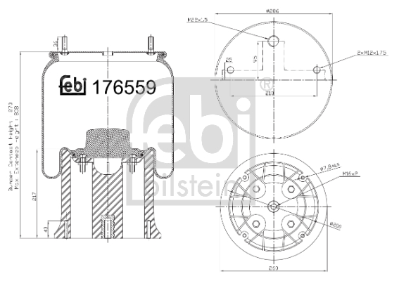 Burduf, suspensie pneumatica 176559 FEBI BILSTEIN