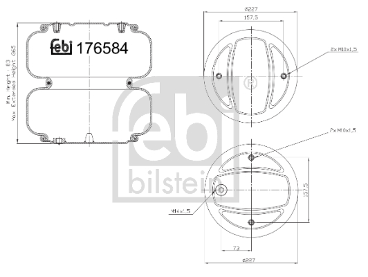 Burduf, suspensie pneumatica 176581 FEBI BILSTEIN