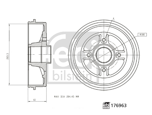 Tambur frana 176963 FEBI BILSTEIN