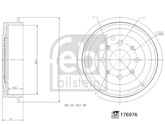 Tambur frana 176976 FEBI BILSTEIN