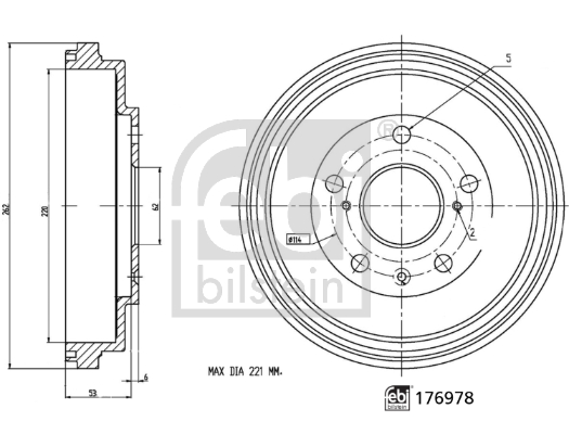 Tambur frana 176978 FEBI BILSTEIN