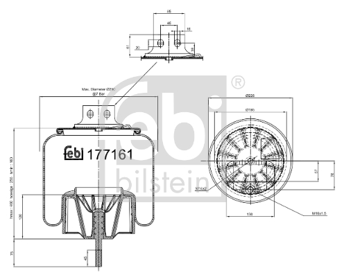 Burduf, suspensie pneumatica 177161 FEBI BILSTEIN