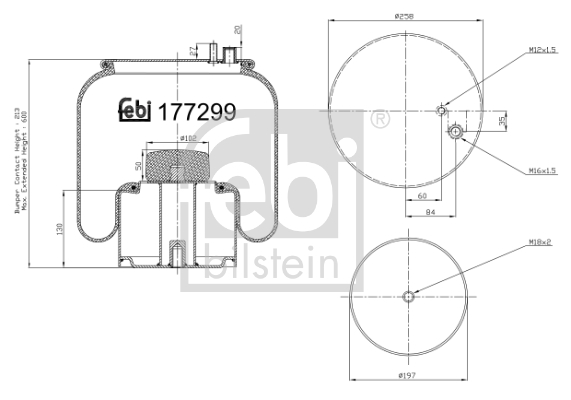 Burduf, suspensie pneumatica 177299 FEBI BILSTEIN