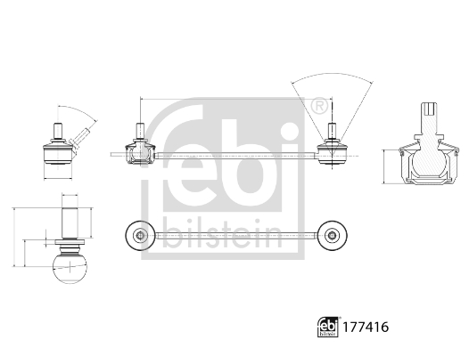 Brat/bieleta suspensie, stabilizator 177416 FEBI BILSTEIN