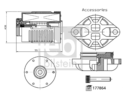 Filtru hidraulic, cuplare cu lamele tracţiune integrală 177864 FEBI BILSTEIN