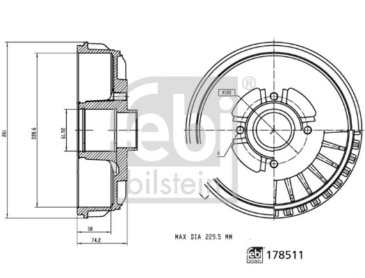 Tambur frana 178511 FEBI BILSTEIN