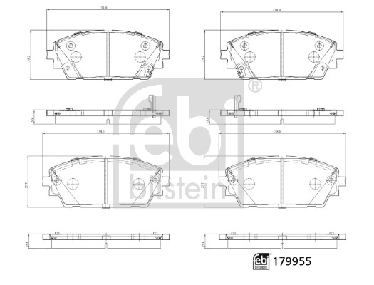 Set placute frana,frana disc 179955 FEBI BILSTEIN