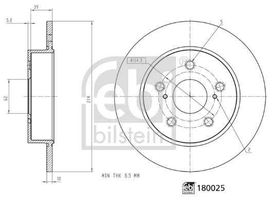 Disc frana 180025 FEBI BILSTEIN