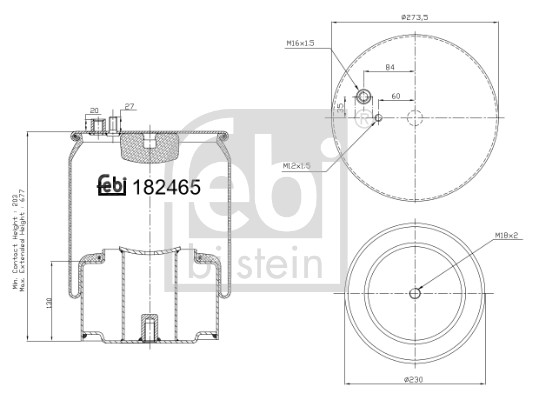 Burduf, suspensie pneumatica 184254 FEBI BILSTEIN