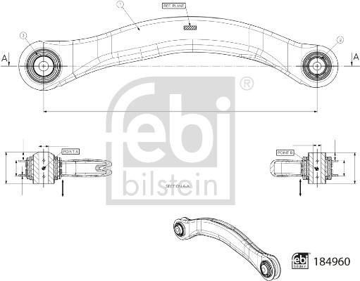 Brat, suspensie roata 184960 FEBI BILSTEIN