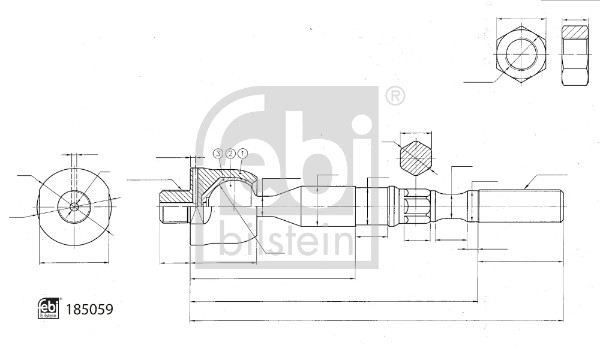 Articulatie axiala, cap de bara 185059 FEBI BILSTEIN