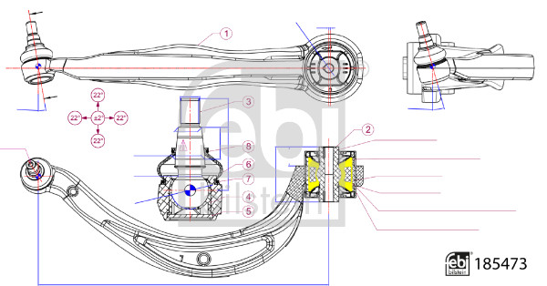 Brat, suspensie roata 185473 FEBI BILSTEIN