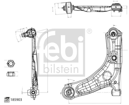 Brat, suspensie roata 185903 FEBI BILSTEIN