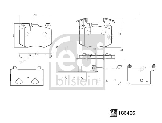 Set placute frana,frana disc 186406 FEBI BILSTEIN