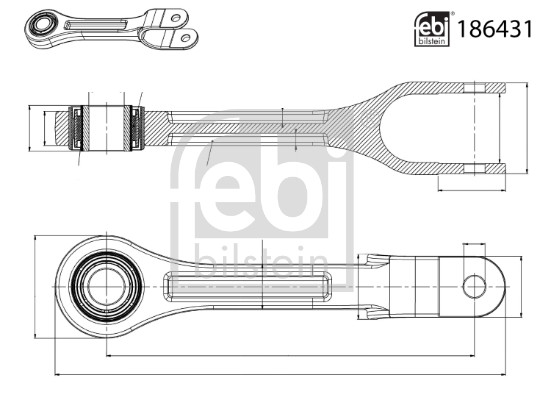 Brat/bieleta suspensie, stabilizator 186431 FEBI BILSTEIN