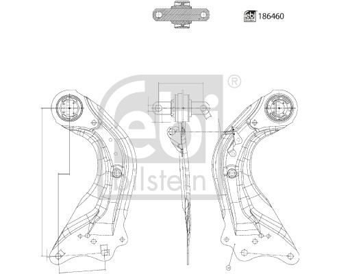 Brat, suspensie roata 186460 FEBI BILSTEIN