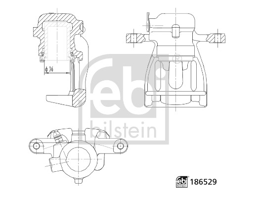 Etrier frana 186529 FEBI BILSTEIN