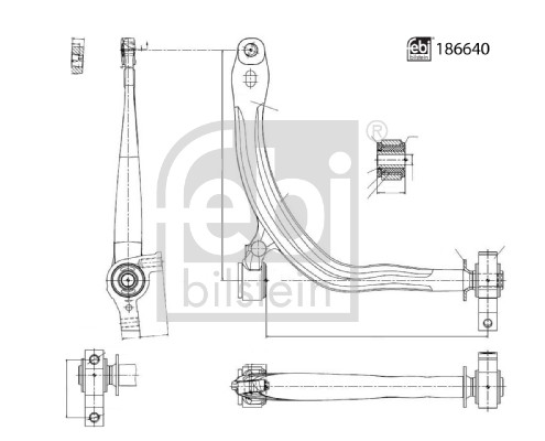 Brat, suspensie roata 186640 FEBI BILSTEIN