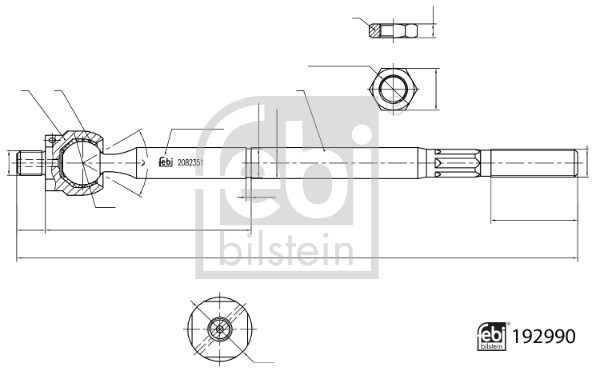 Articulatie axiala, cap de bara 192990 FEBI BILSTEIN