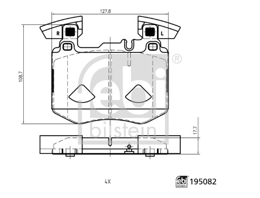 Set placute frana,frana disc 195082 FEBI BILSTEIN
