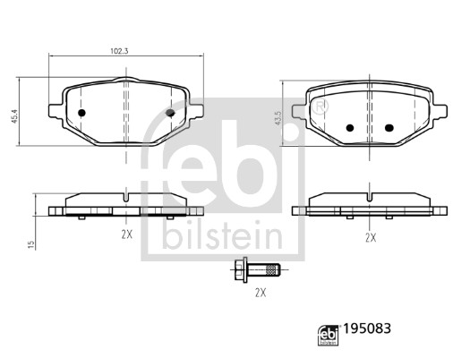 Set placute frana,frana disc 195083 FEBI BILSTEIN