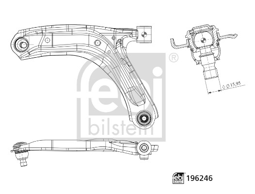 Brat, suspensie roata 196246 FEBI BILSTEIN