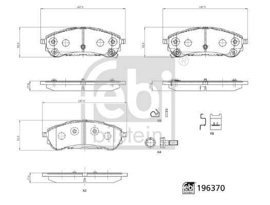 Set placute frana,frana disc 196370 FEBI BILSTEIN