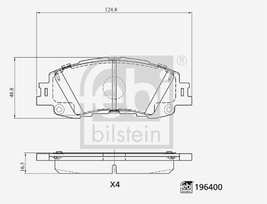 Set placute frana,frana disc 196400 FEBI BILSTEIN